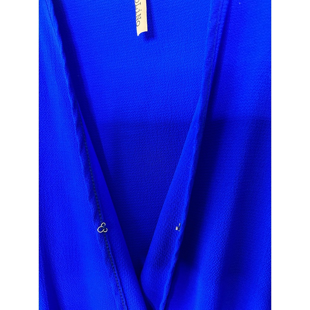 Paolino Womens Cobalt Blue Wrap Front Romper Elastic Waist Pockets Size Small - Picture 6 of 8